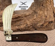 Sabre Hawkbill Folding Knife 645 Wood Handle Pruning Pocket Japan Vintage (28)