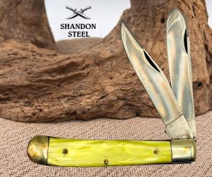 Cracked Ice 2 Blade Unbranded Stainless Steel Trapper Folding Pocket Knife 160