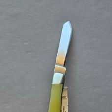 Rough Rider Tiny Trapper Pocket Knife Alaska Bear Scrimshaw Yellow Synthetic 440