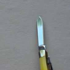Rough Rider Tiny Trapper Pocket Knife Alaska Bear Scrimshaw Yellow Synthetic 440