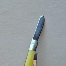Rough Rider Tiny Trapper Pocket Knife Alaska Bear Scrimshaw Yellow Synthetic 440