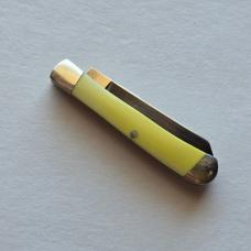 Rough Rider Tiny Trapper Pocket Knife Alaska Bear Scrimshaw Yellow Synthetic 440