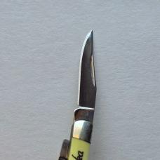 Rough Rider Tiny Trapper Pocket Knife Alaska Bear Scrimshaw Yellow Synthetic 440
