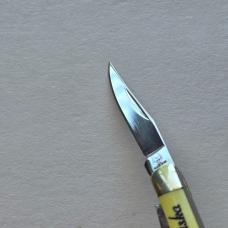 Rough Rider Tiny Trapper Pocket Knife Alaska Bear Scrimshaw Yellow Synthetic 440