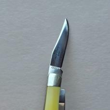 Rough Rider Tiny Trapper Pocket Knife Alaska Bear Scrimshaw Yellow Synthetic 440