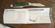 Remington 2020 Stockman Bullet Pocket Knife 3.8" Closed, Green Dymalux Wood Handles