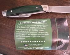 Remington 2020 Stockman Bullet Pocket Knife 3.8" Closed, Green Dymalux Wood Handles