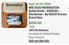 Remington 2020 Stockman Bullet Pocket Knife 3.8" Closed, Green Dymalux Wood Handles