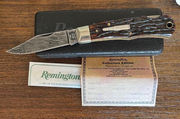 1999 Remington Knives R1303-D Damascus Hunter – KLC18736 1999 Remington Knives R1303-D Damascus Hunter – KLC18736