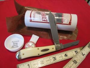 NEW GEC TIDIOUTE Cutlery 922225 Eureka Ivory Linen Micarta 2 Blade Knife