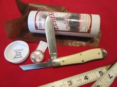 NEW GEC TIDIOUTE Cutlery 922225 Eureka Ivory Linen Micarta 2 Blade Knife