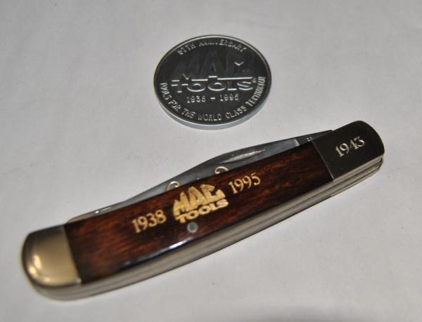 Bear MGC USA 5 Dot Trapper Wood HandlMint MAC Tools 57th Anniv. In Wood Presentation Box Metal Coin 