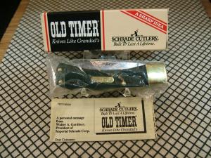 SCHRADE OLD TIMER 5OT BRUIN 195863 VINTAGE USA 1095 CARBON STEEL USED LOCKBACK POCKET KNIFE amp BOX