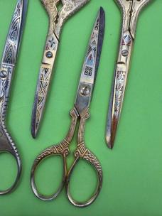Four Pairs of Vintage Toledo Decorated Scissors