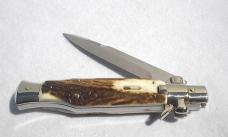 AGA CAMPOLIN MINT "BLACK WIDOW" 11 INCH GENUINE STAG 5MM BLADE MANIAGO ITALY -  IN ORIGINAL BOX