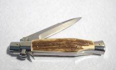 AGA CAMPOLIN MINT "BLACK WIDOW" 11 INCH GENUINE STAG 5MM BLADE MANIAGO ITALY -  IN ORIGINAL BOX