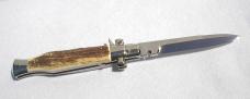 AGA CAMPOLIN MINT "BLACK WIDOW" 11 INCH GENUINE STAG 5MM BLADE MANIAGO ITALY -  IN ORIGINAL BOX