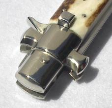 AGA CAMPOLIN MINT "BLACK WIDOW" 11 INCH GENUINE STAG 5MM BLADE MANIAGO ITALY -  IN ORIGINAL BOX
