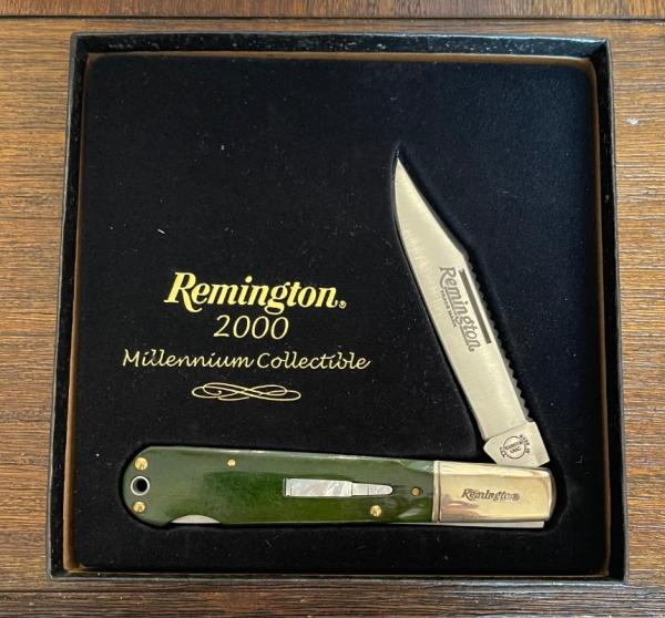 Remington 2000 Green BN Bullet knife with MOP shield Remington 2000 Green BN Bullet knife with MOP shield