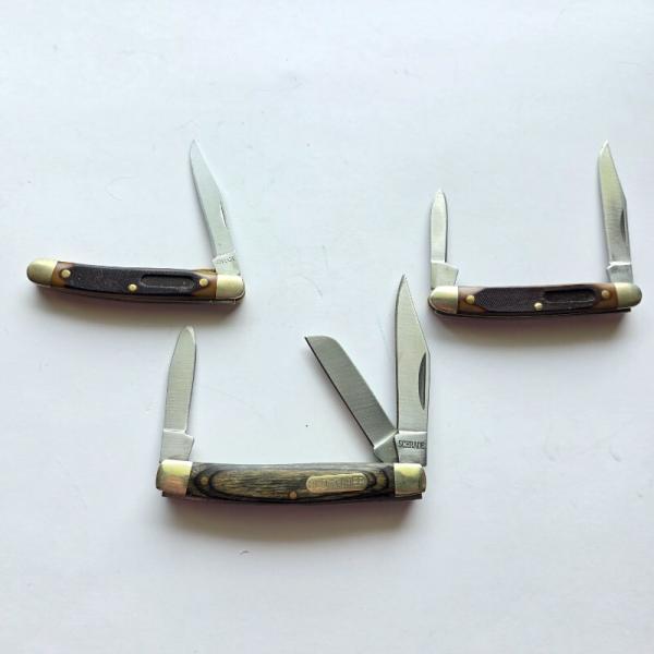 Lot of 3 Modern Schrade Old Timer Pocket Knives EDC User Lot 104OT 18OT Stockman