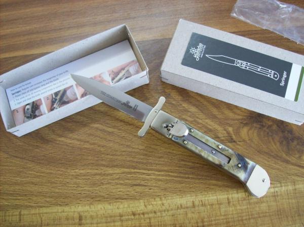 Hubertus The Guardian Knife Solingen, Germany Very Rare Big Horn Edition Swing Guard UNUSED W/Box