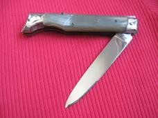 Vintage Italian INDIANA 8" Slant Bolster HORN Switchblade Knife - NOS