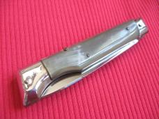Vintage Italian INDIANA 8" Slant Bolster HORN Switchblade Knife - NOS