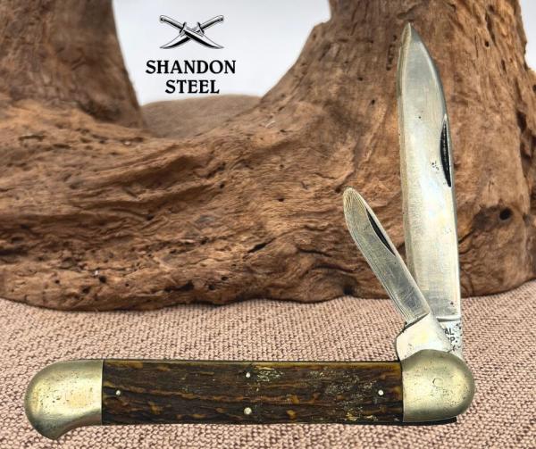 IMPERIAL INTL CORP GERMANY EQUAL END STOCKMAN POCKET KNIFE POCKET STAG (165) IMPERIAL INTL CORP GERMANY EQUAL END STOCKMAN POCKET KNIFE POCKET STAG (165)