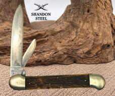 IMPERIAL INTL CORP GERMANY EQUAL END STOCKMAN POCKET KNIFE POCKET STAG (165)