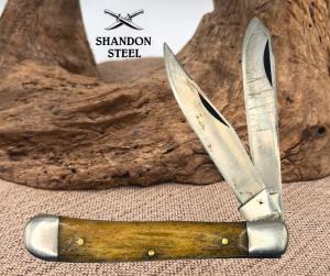 Trapper 2 Blade Folding Traditional Pocket Knife Bone Handles Clip Spey 178