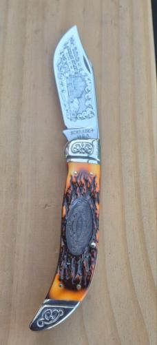 5 5/8" Schrade+ USA 275 Stagalon Folding Hunter Knife