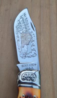 5 5/8" Schrade+ USA 275 Stagalon Folding Hunter Knife