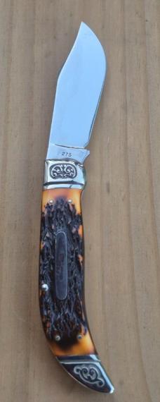 5 5/8" Schrade+ USA 275 Stagalon Folding Hunter Knife