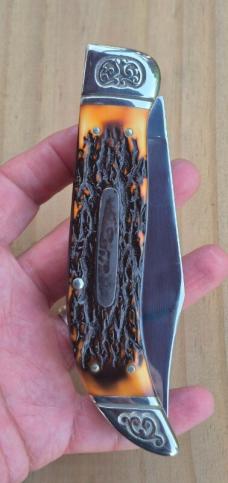 5 5/8" Schrade+ USA 275 Stagalon Folding Hunter Knife