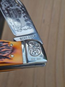 5 5/8" Schrade+ USA 275 Stagalon Folding Hunter Knife