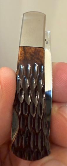 VTG.Cattaraugus CM-11 Folding Pocket Knife Japan Jigged Brown Handle Lockback