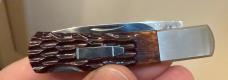 VTG.Cattaraugus CM-11 Folding Pocket Knife Japan Jigged Brown Handle Lockback