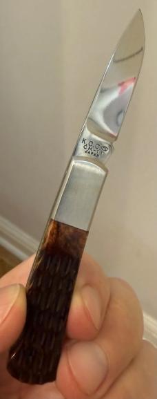 VTG.Cattaraugus CM-11 Folding Pocket Knife Japan Jigged Brown Handle Lockback