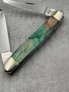 Case XX USA 2009 1 Dot 2 Blade Muskrat Premier Edition 1 / 500 Coral Sea (110)