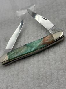 Case XX USA 2009 1 Dot 2 Blade Muskrat Premier Edition 1 / 500 Coral Sea (110)