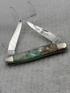 Case XX USA 2009 1 Dot 2 Blade Muskrat Premier Edition 1 / 500 Coral Sea (110)