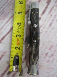 Authentic Frank Beltrame 11" Swinguard Stiletto – Genuine Dark Buffalo Horn