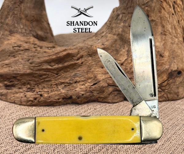 Camillus USA #23 Cigar Jack Knife Yellow Composite Waterfall Handles (167) Camillus USA #23 Cigar Jack Knife Yellow Composite Waterfall Handles (167)