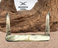 Graef & Schmidt Vintage Pearl Handle 2 Blade Carbon Pocket Knife Germany (171)