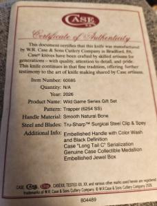 Case 2026 Sportsman Natural Bone Smooth Color Wash Trapper w/Jewel Box