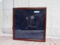 Vintage Wooden Knife Display Case Shadow Box – Glass Top Lid with Blue Felt Lining