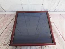 Vintage Wooden Knife Display Case Shadow Box – Glass Top Lid with Blue Felt Lining