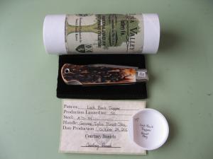 TUNA VALLEY 2012 LOCK BACK TRAPPER BURNT STAG