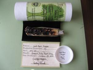 TUNA VALLEY 2012 LOCK BACK TRAPPER BURNT STAG