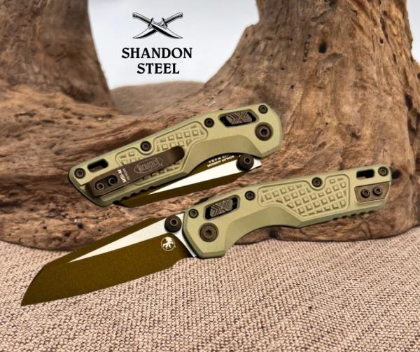Microtech MSI RAM LOK Mini Frag Champagne Gold Aluminum Handle 210M-1FRCG-C19Z23 Microtech MSI RAM LOK Mini Frag Champagne Gold Aluminum Handle 210M-1FRCG-C19Z23